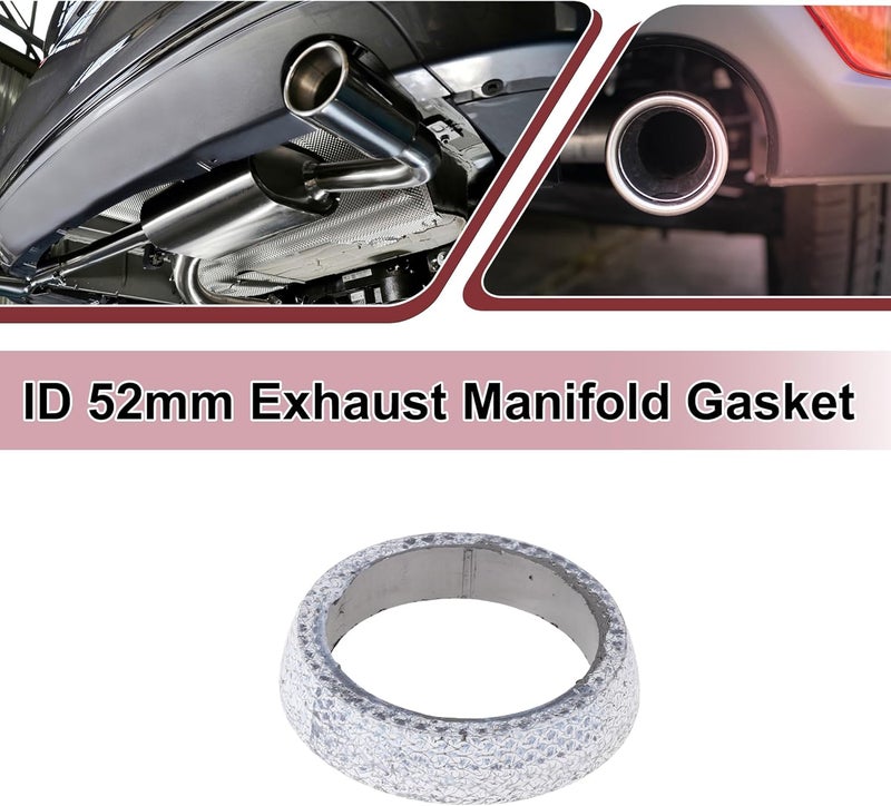 REPAIROCK ID 52mm Exhaust Manifold Gasket Prevent Leak Noise Exhaust Donut Gasket Muffler Ring Exhaust Flange Gasket for Car SUV Truck RV Graphite - Image 2